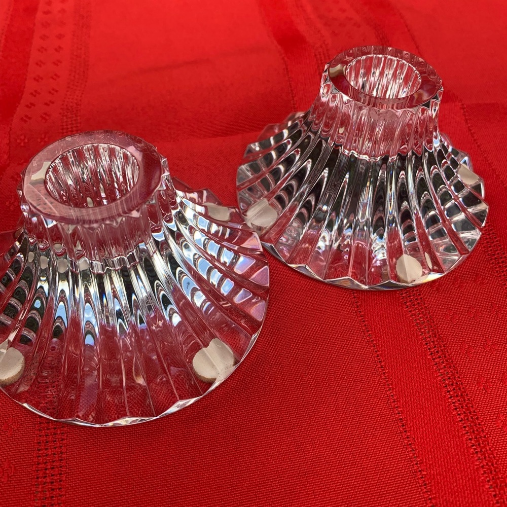 2 Baccarat crystal candleholders
